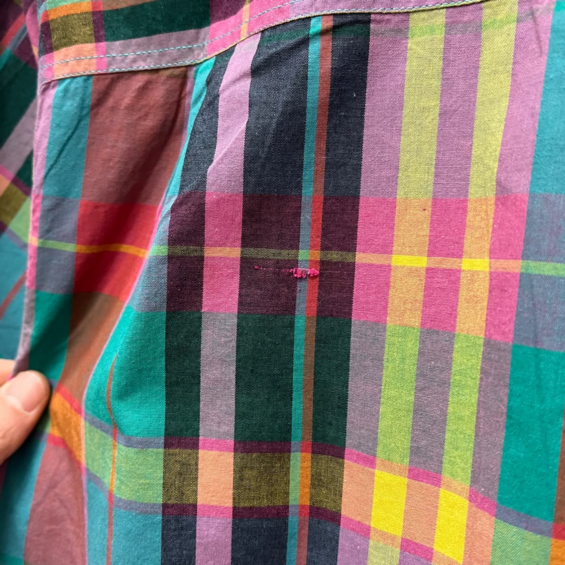 90s Lee 리 쌍방울 멀티컬러 반팔 체크 셔츠 남방 L 상품이미지5