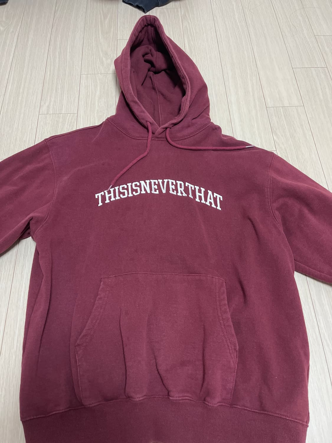 디스이즈네버댓 버건디 후드티 M (기모 있음) 상품이미지2