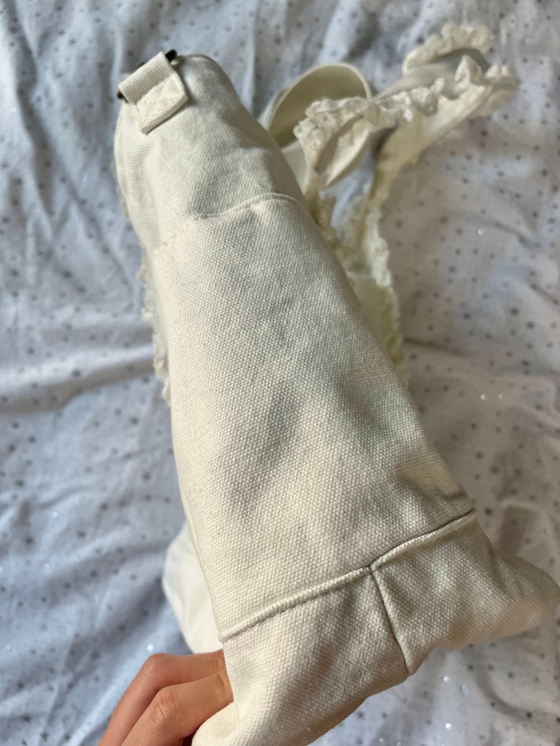 피치존 레이스 캔버스재질 가방  상품이미지7