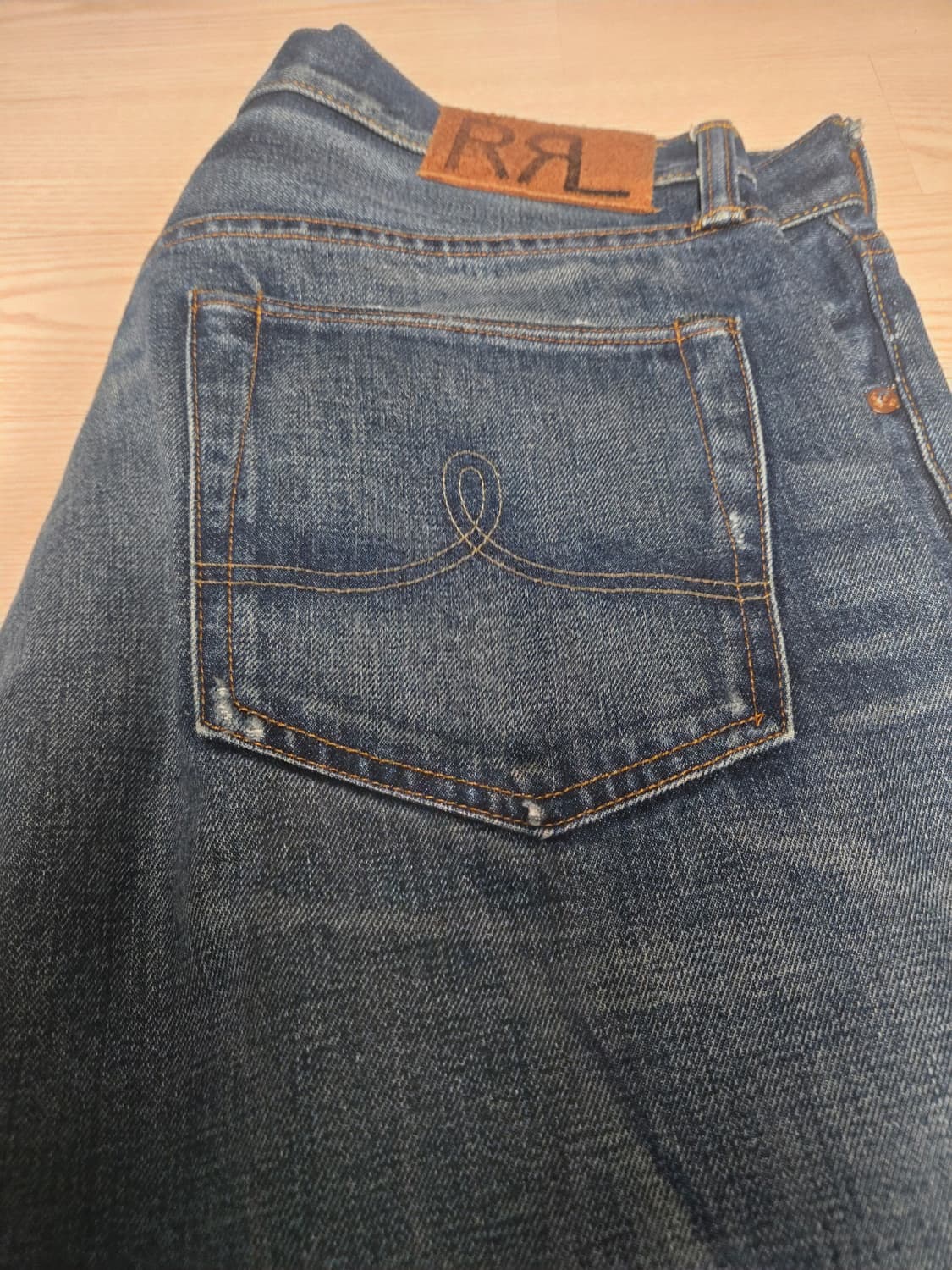 RRL 더블알엘 홀리 셀비지 스트레이트진 상품이미지5