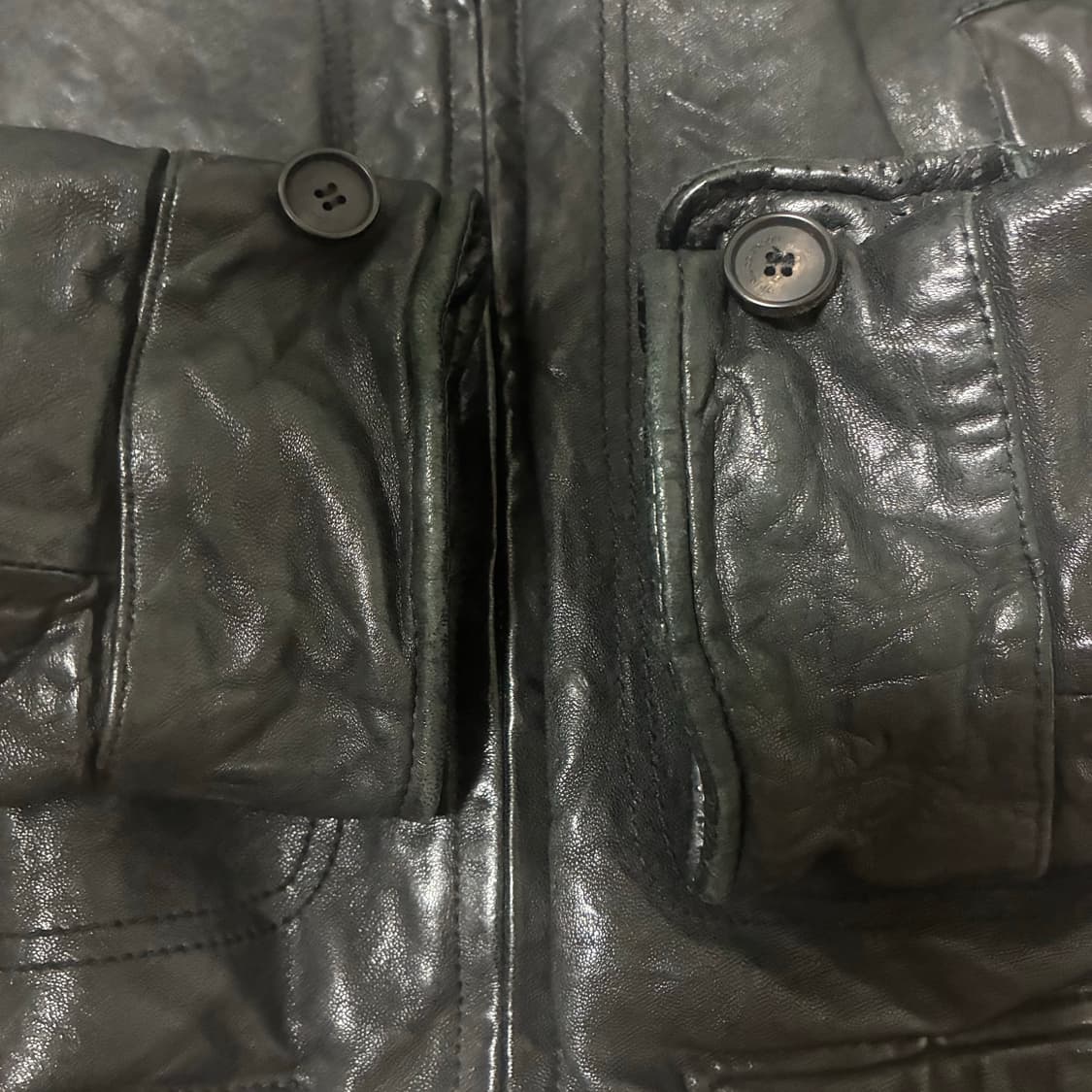 high neck lamb skin leather jacket 상품이미지8