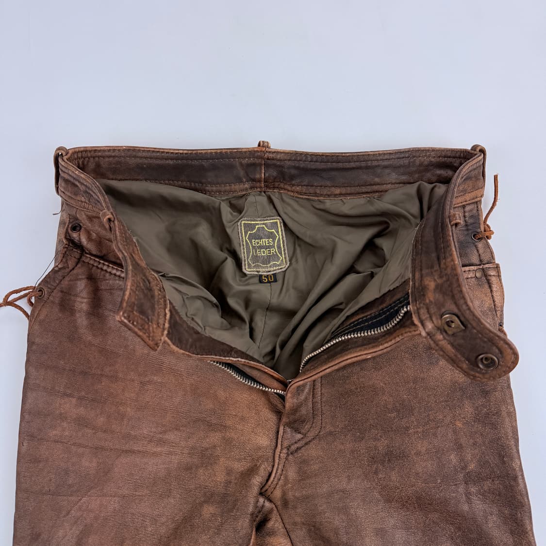 빈티지 브라운 웨스턴스타일 레더팬츠 상품이미지4