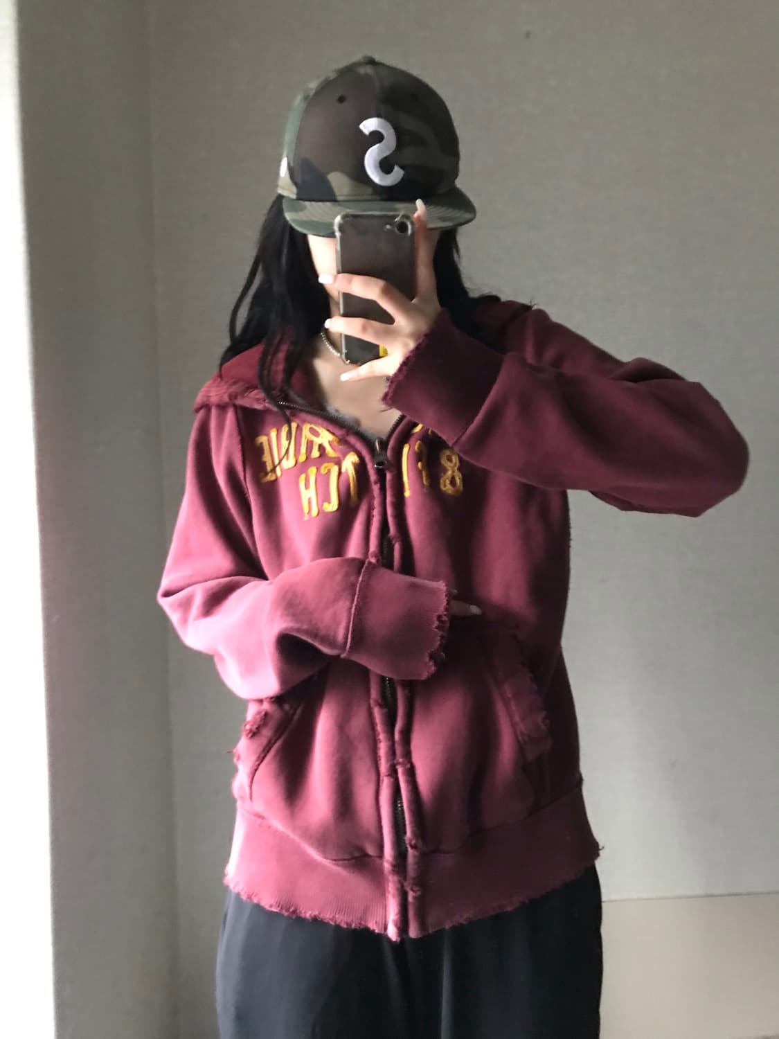 아베크롬비 버건디 후드집업 상품이미지4