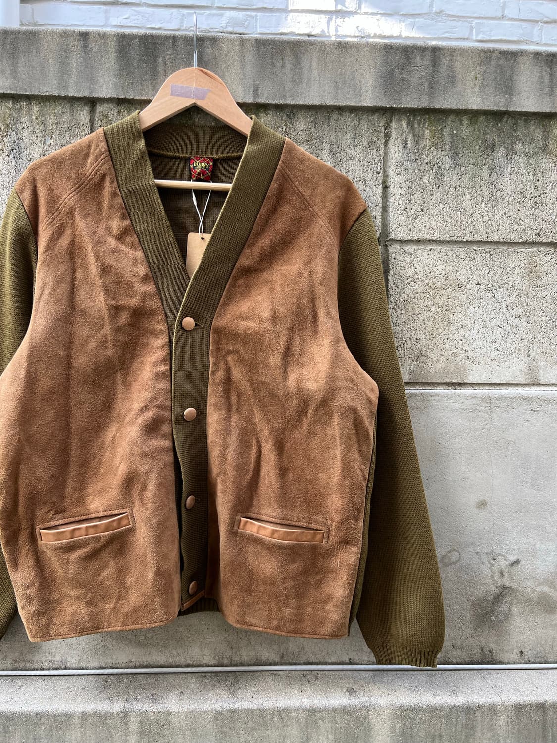 OLD EURO BURNY SUEDE LEATHER 빈티지가디건 상품이미지4
