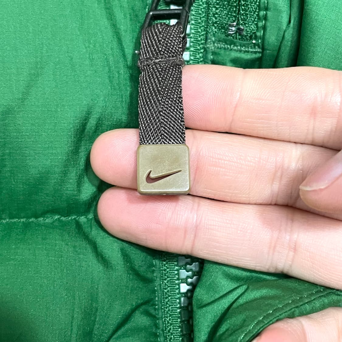 나이키 스우시로고 그린 구스다운 패딩점퍼 여성XS 상품이미지7