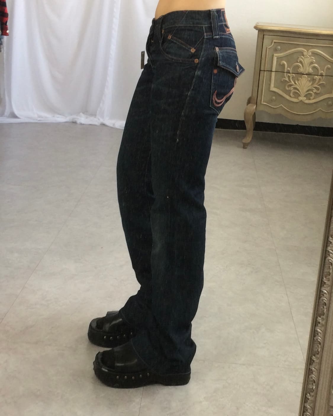 Back pocket point denim pants 상품이미지7