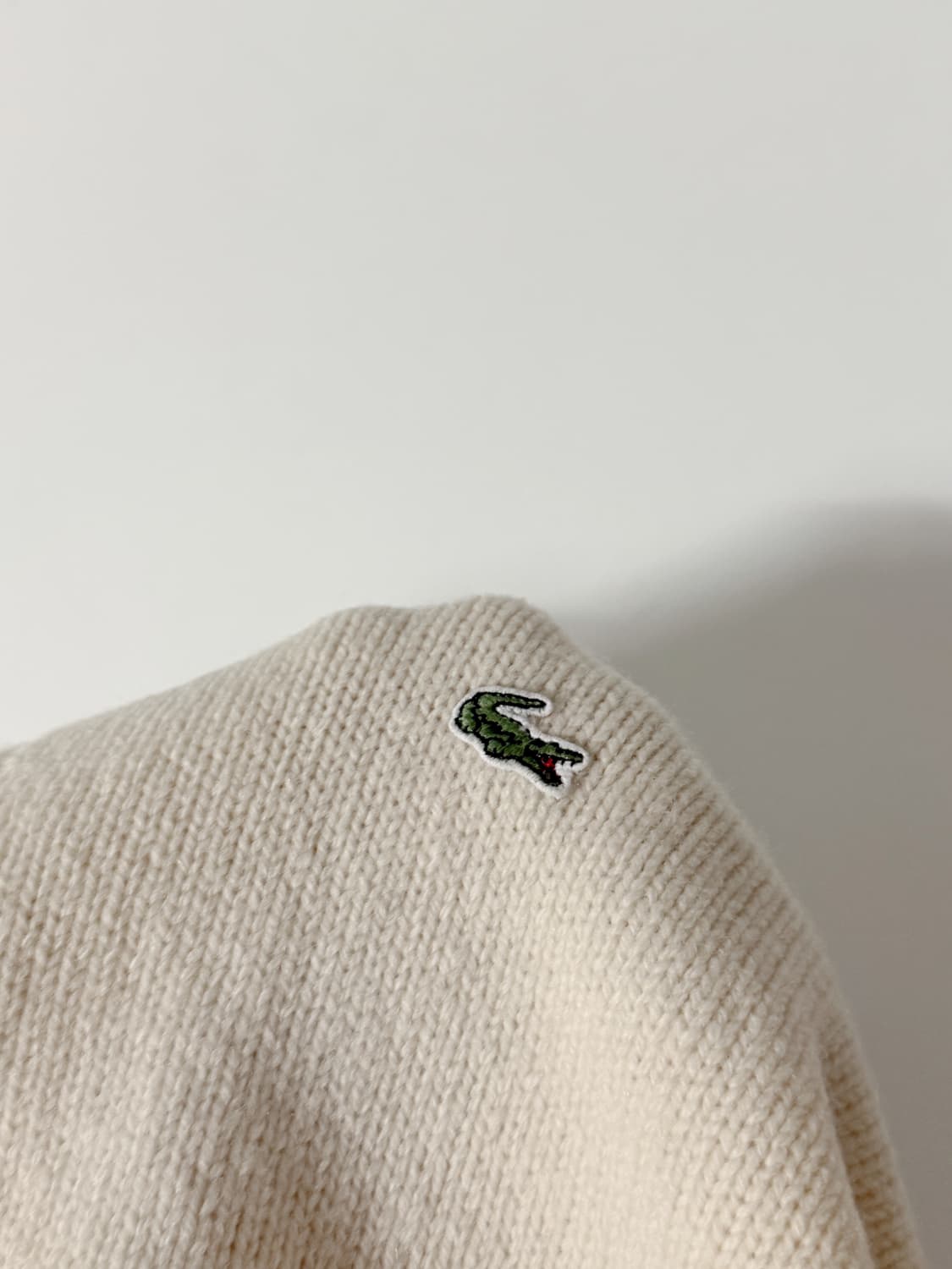 라코스테 루즈핏 00‘s 아이보리 울 니트 집업 상품이미지3