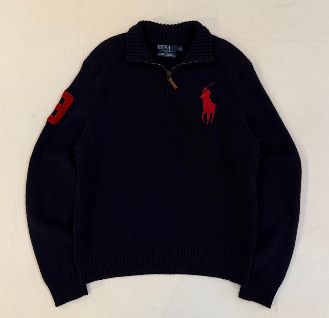 새상품급) 폴로 빅포니 치프키프 반집업 램스울 니트 상품이미지1
