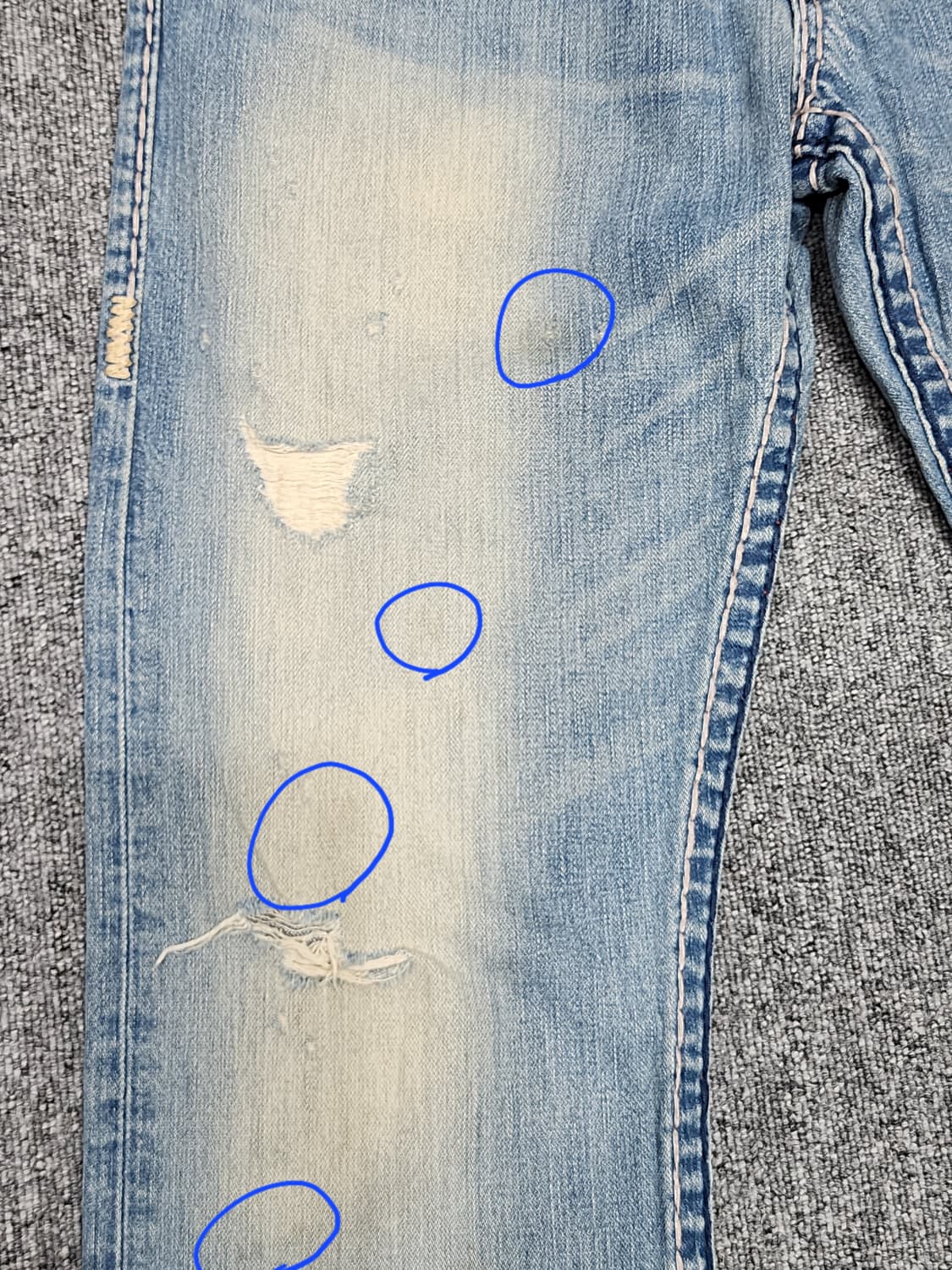 트루릴리젼 RICKY SUPERT 리키 슈퍼티 워싱 데님팬츠 청바지 31 상품이미지5