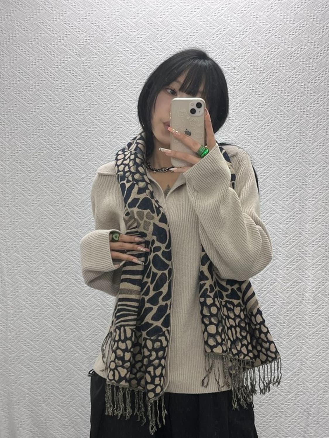 빈티지 보헤미안 히피 레오파드 지브라 멀티패턴 목도리 C08194 상품이미지2