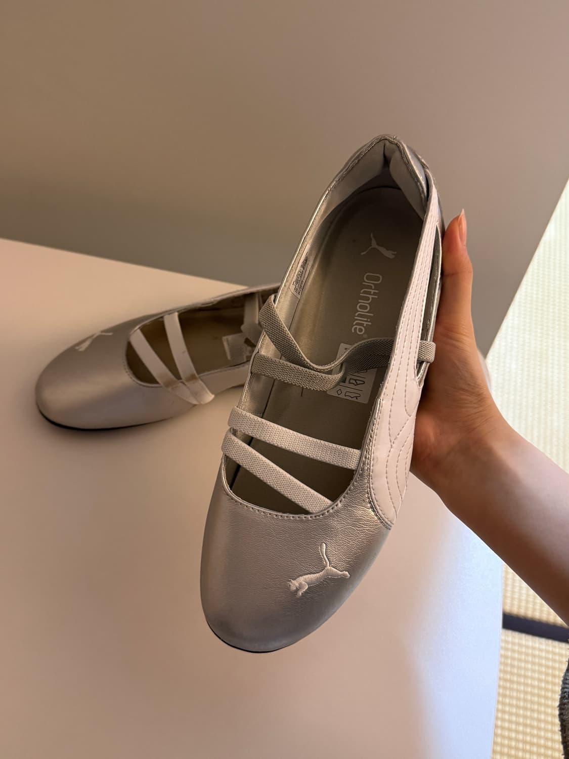 (W) 푸마 스피드캣 발레 메탈릭 푸마 실버 푸마 화이트 상품이미지1