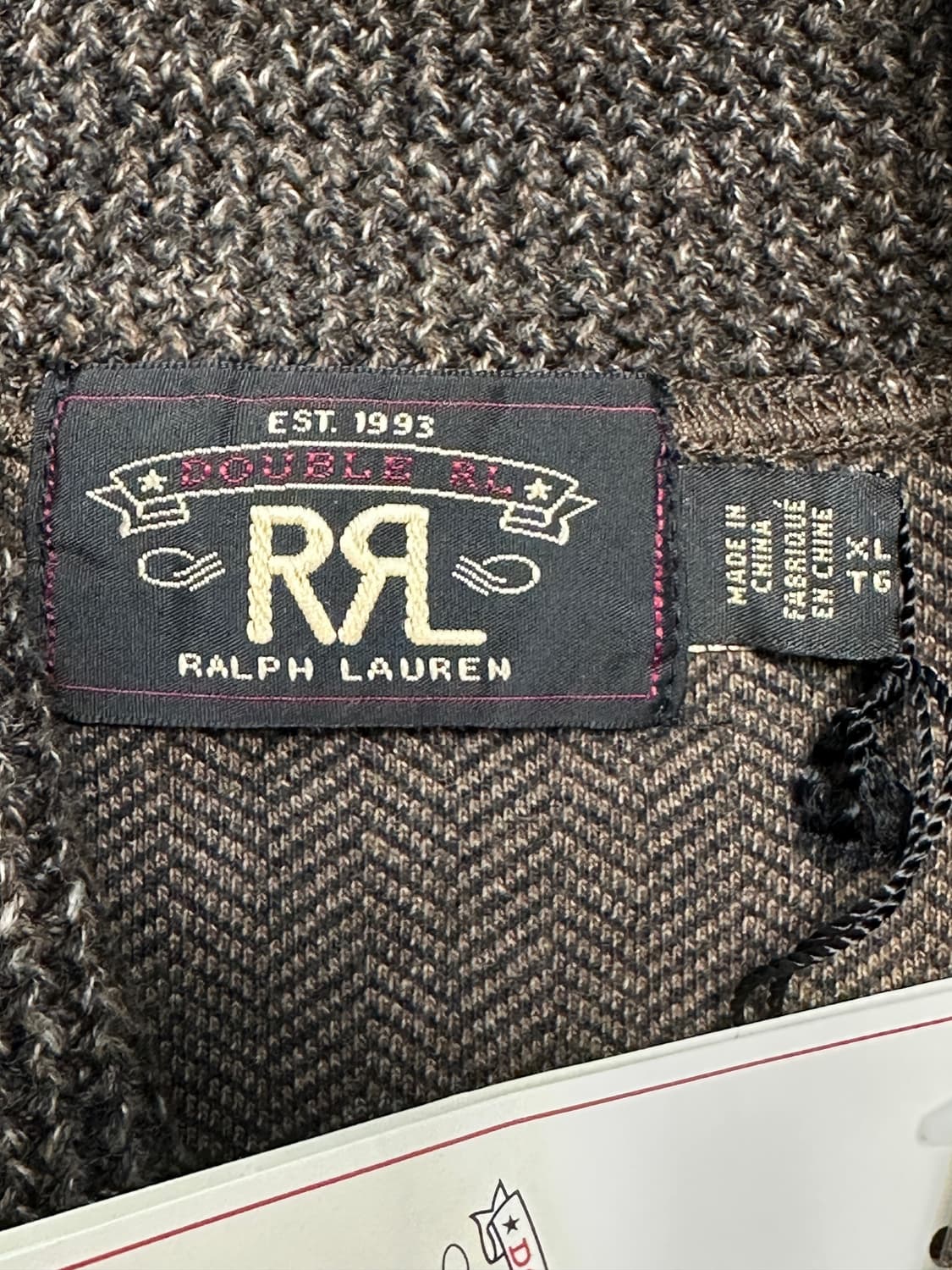 rrl 브라운 헤링본 숄카라 가디건 XL 새상품 상품이미지3