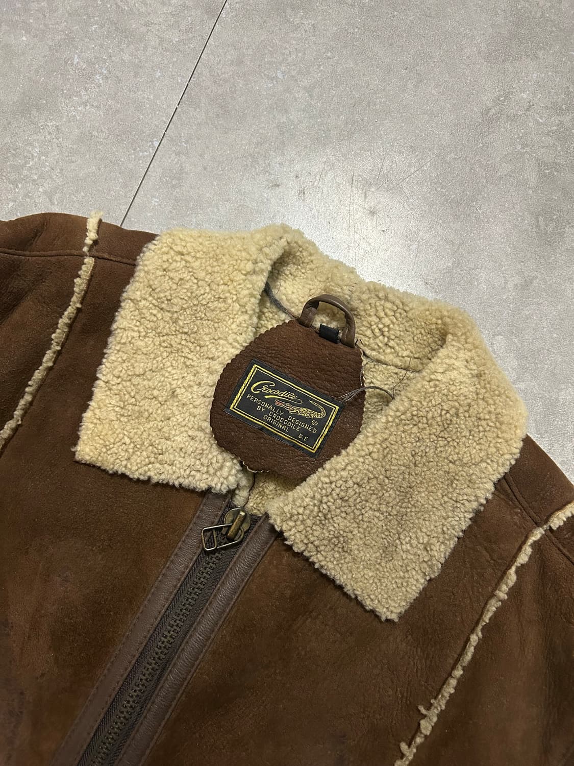 90s 크로커다일 양가죽  빈티지 무스탕 자켓 100size   상품이미지9