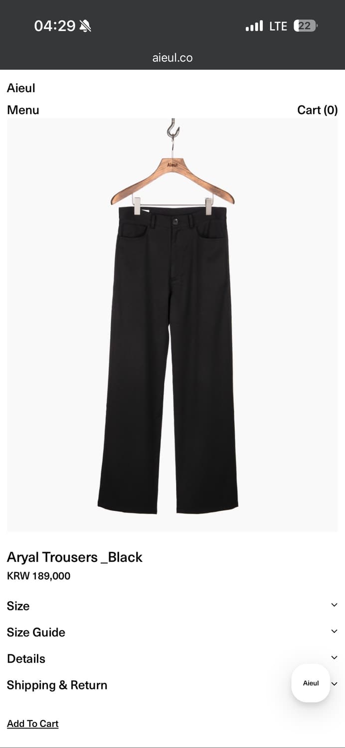 [48] aryal trousers black 상품이미지1