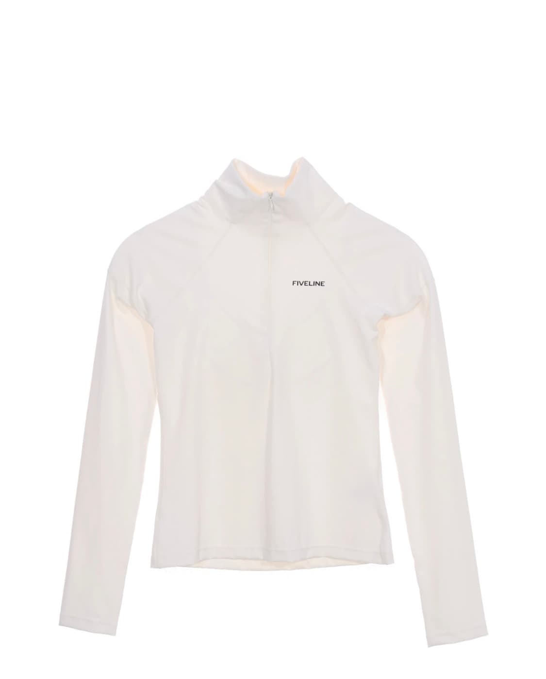 파이브라인 화이트 하프넥 긴팔 티셔츠 상품이미지1