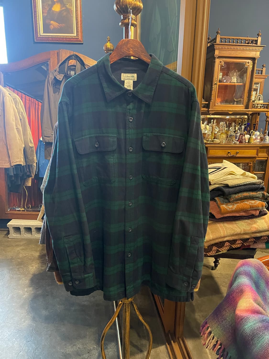 LL bean 체크 후리스 셔츠 상품이미지1