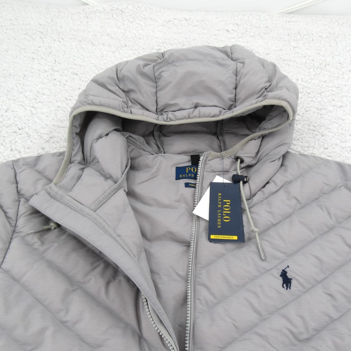 폴로 랄프로렌 퍼포먼스 경량 패딩 후드 자켓 그레이 헤더 상품이미지4