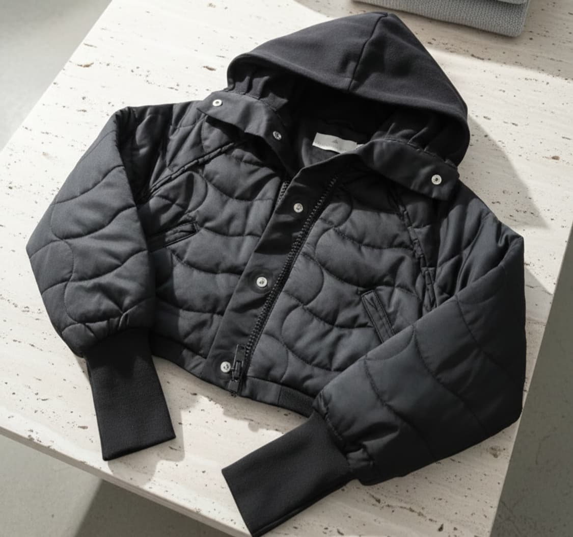 아디다스 바이 스텔라 맥카트니 퀼팅 후드 크롭 패딩 상품이미지1