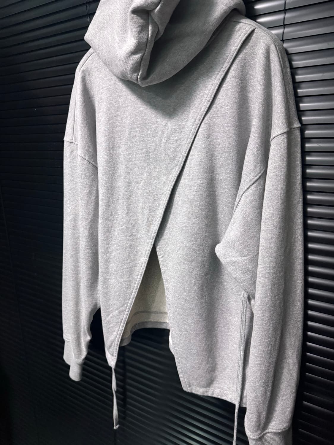 NOHANT 노앙 스웻 오버핏 후드 후디 레이어드 랩 끈 그레이 회색 S 상품이미지7