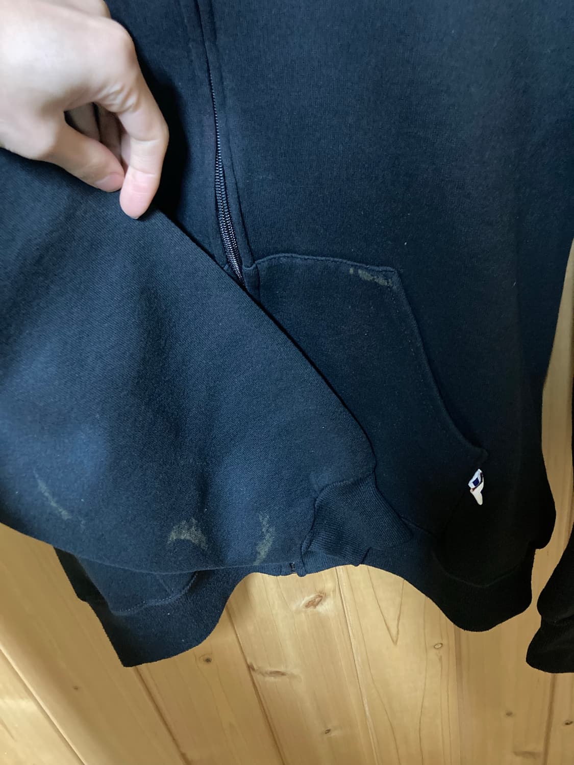 러셀 후드집업 made in USA 블랙 상품이미지2