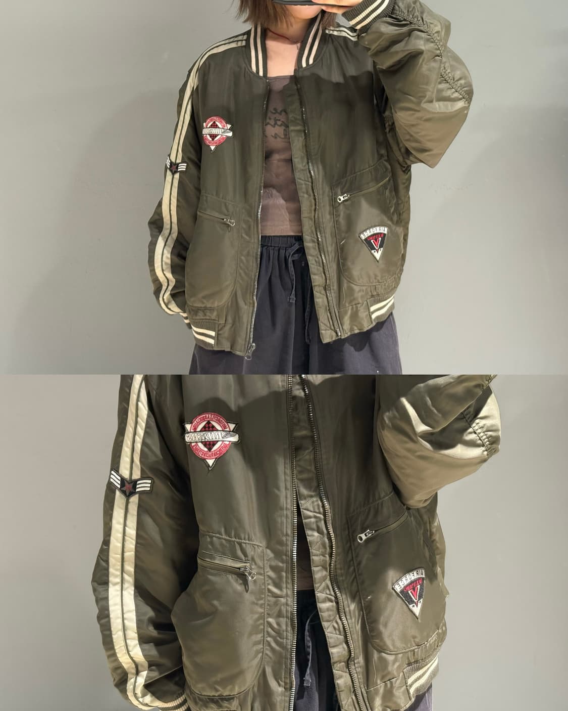 patch point line detail flight jumper 상품이미지1