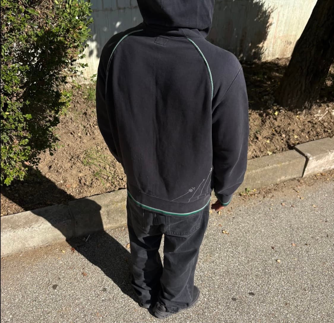 DIESEL 디젤 블랙컬러 라인 후드집업 상품이미지2