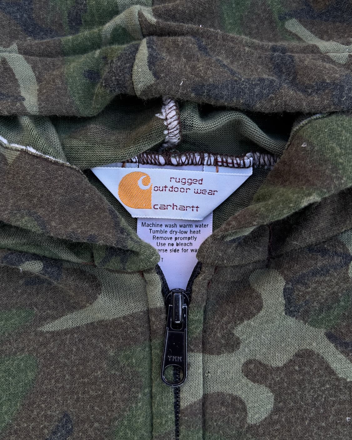[L] 90s 미제 칼하트 시어 카모 후드 집업 상품이미지2