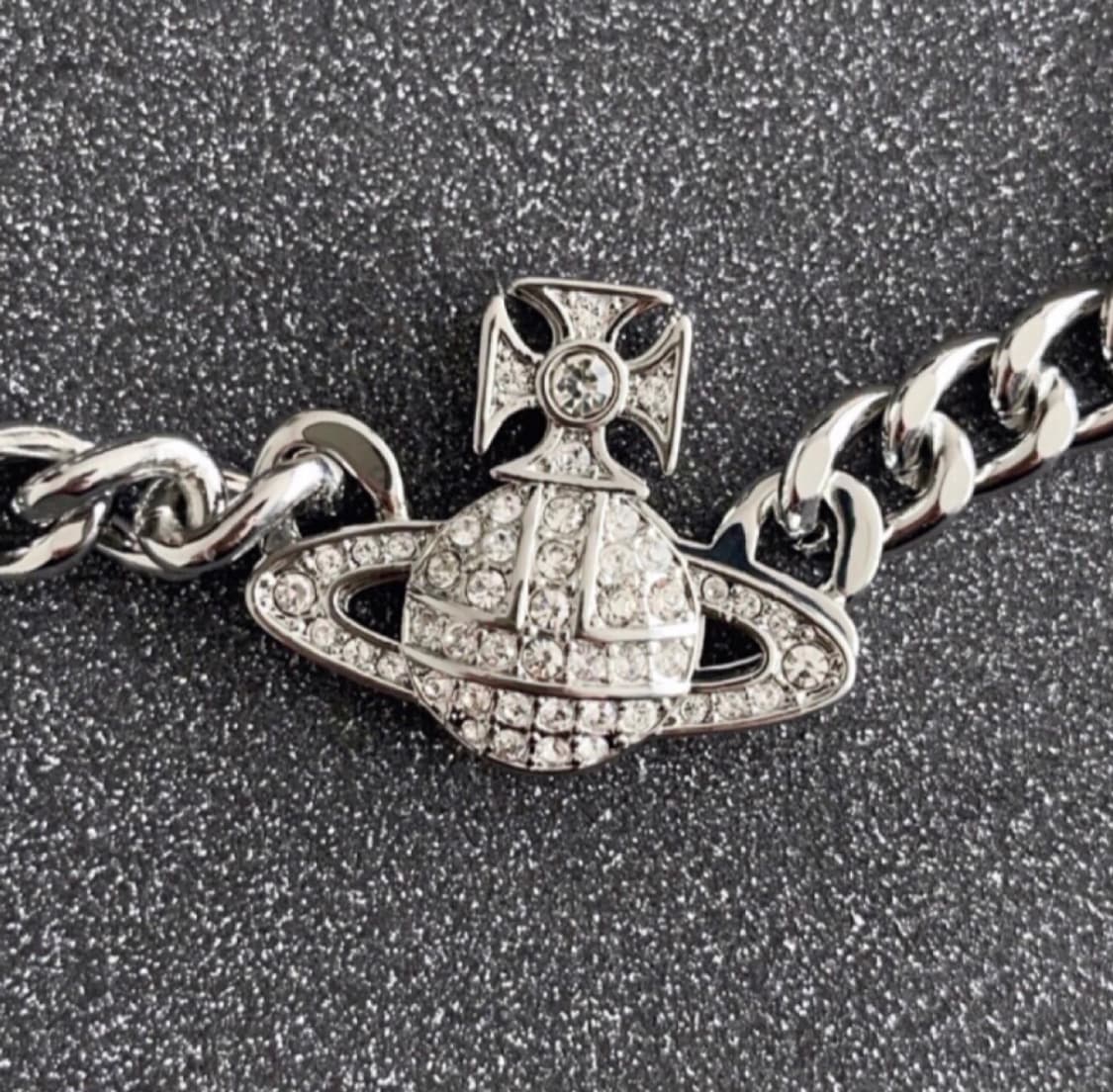 비비안웨스트우드 아카이브 크리스탈 큐빅 orb 초커체인 목걸이 상품이미지3