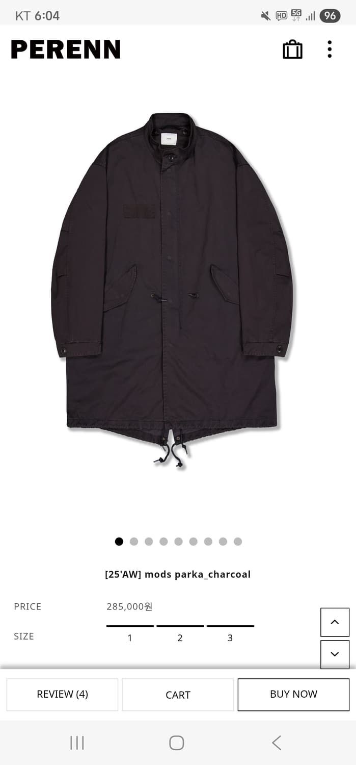 [3][새상품] 25AW 퍼렌 모즈파카 차콜 상품이미지1