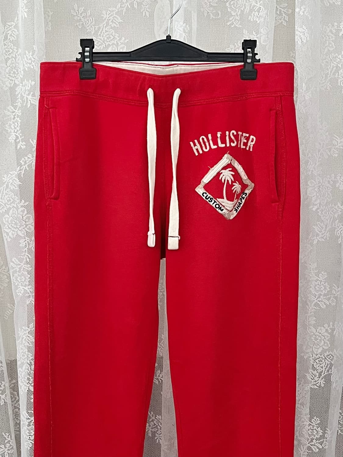 S) 홀리스터 기모 트레이닝 팬츠 레드 상품이미지3