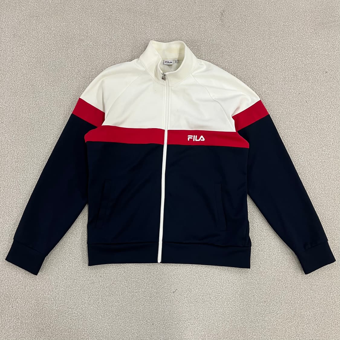 [2XL] 휠라 레귤러핏 배색 져지 집업 자켓 0115M1 상품이미지1