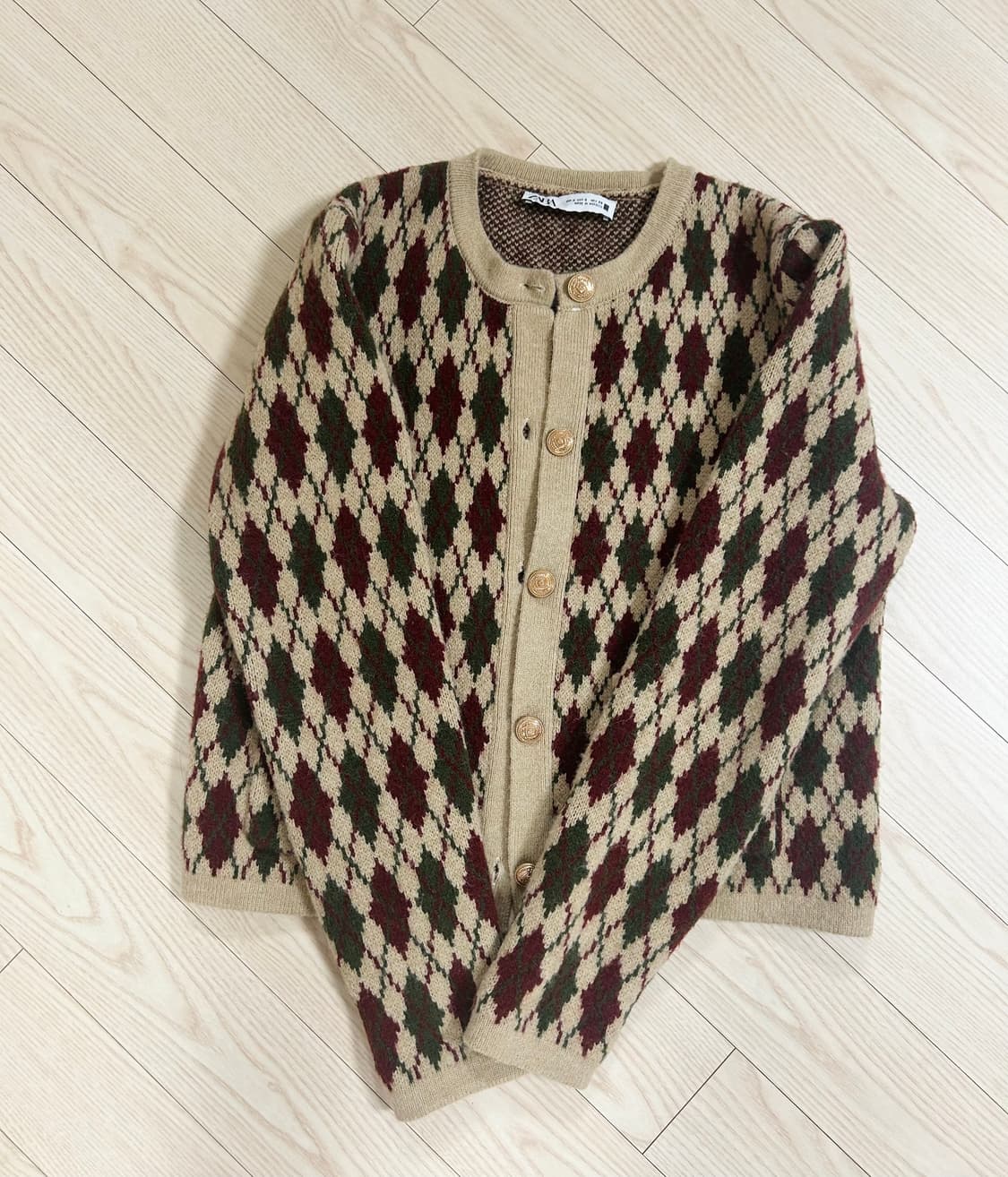 자라 아가일 니트 가디건 상품이미지2