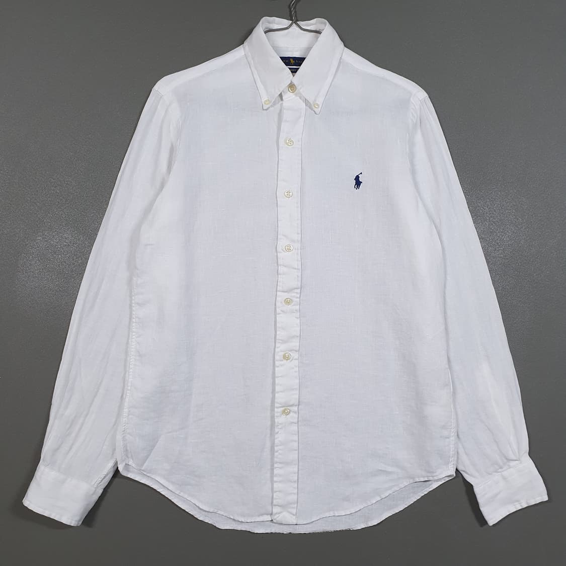 실측 S) 폴로 랄프로렌 신형 21ss 큐알 클래식핏 린넨 셔츠 화이트 상품이미지1