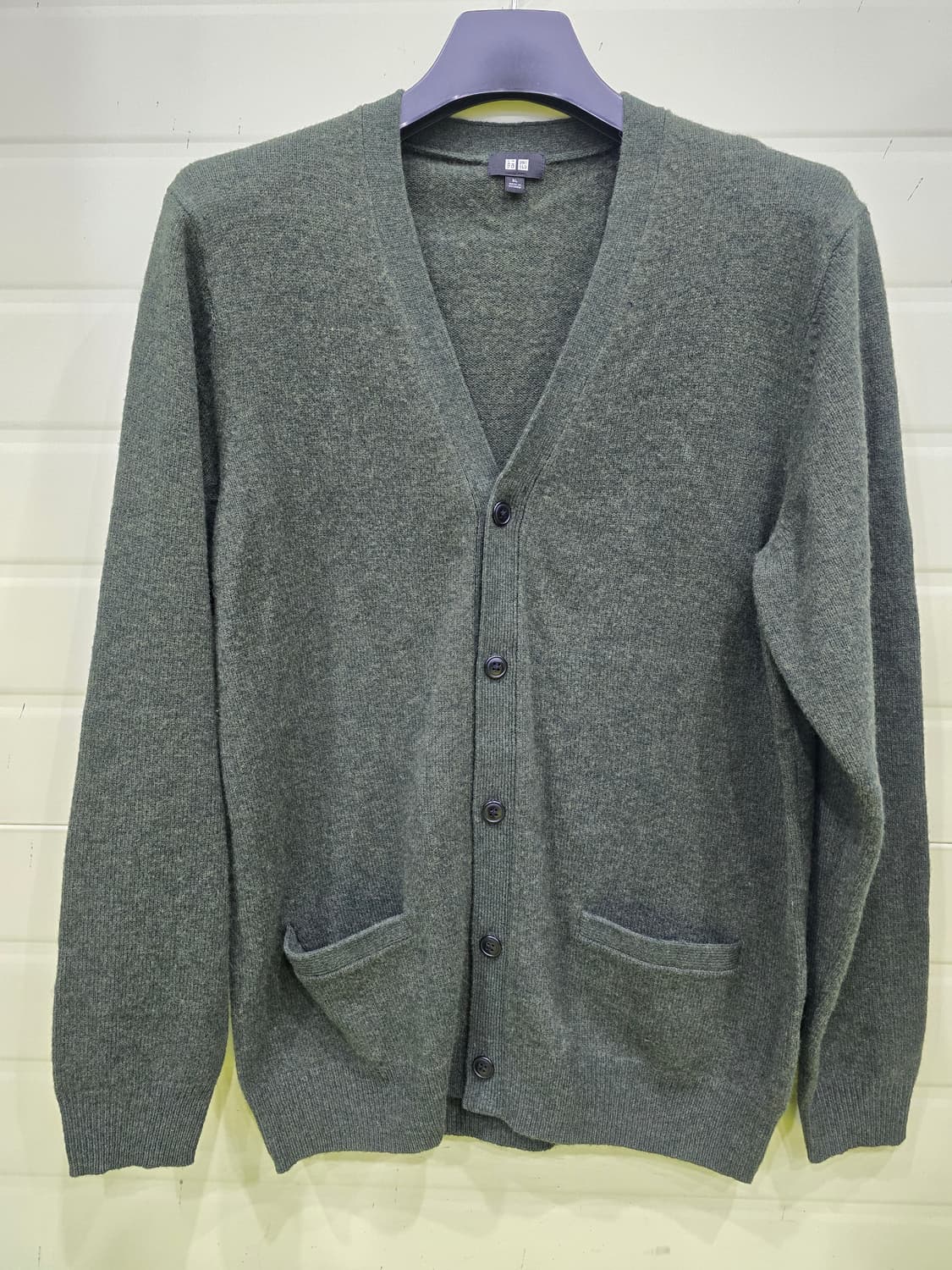 유니클로 다크 그린 모 100% 가디건  XL 상품이미지10