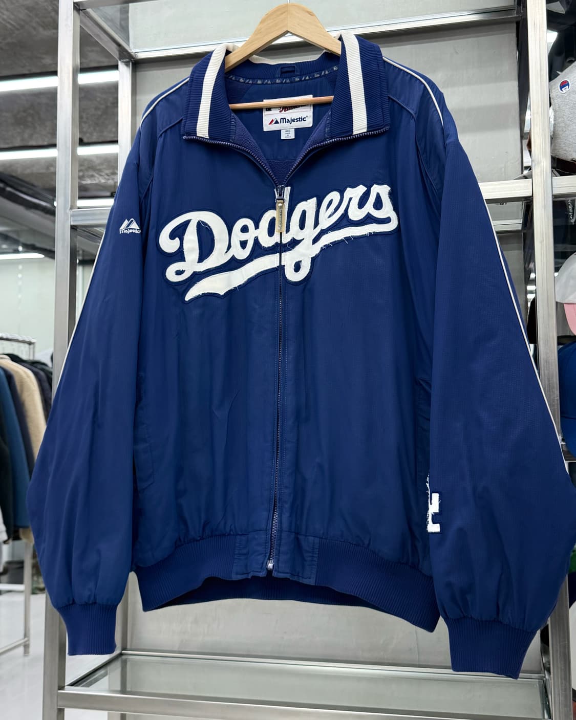 마제스틱 00s LA 다저스 후리스 패딩 점퍼 자켓 블루 상품이미지2
