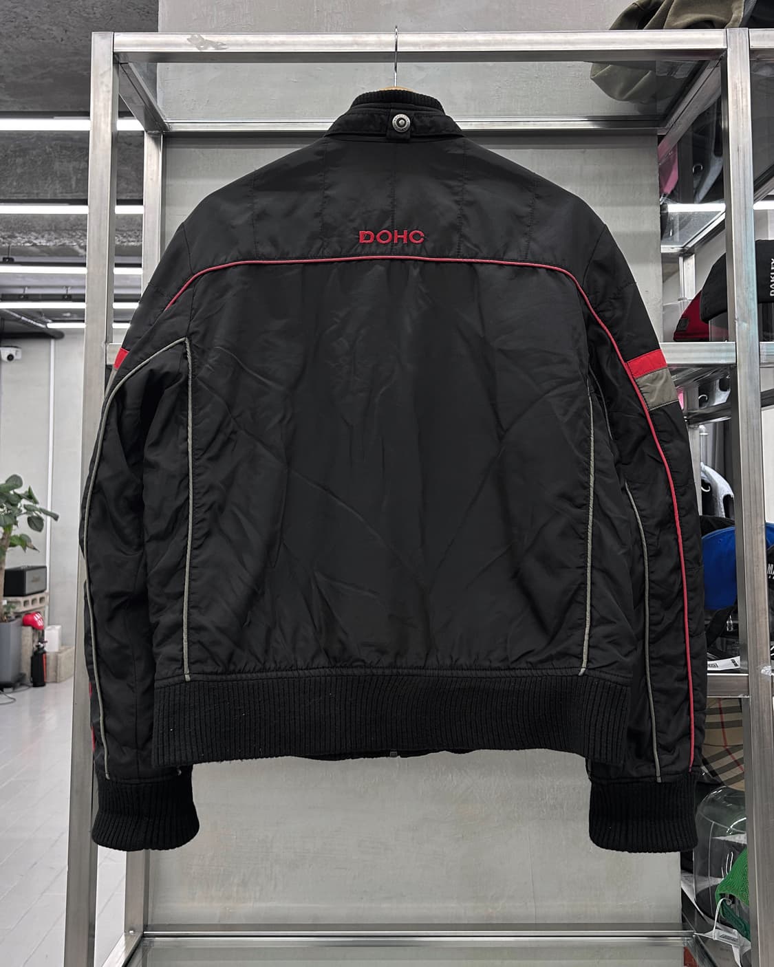 도크 DOHC 00s 나일론쉘 바이커 퀼티드 경량 패딩 자켓 블랙 상품이미지4