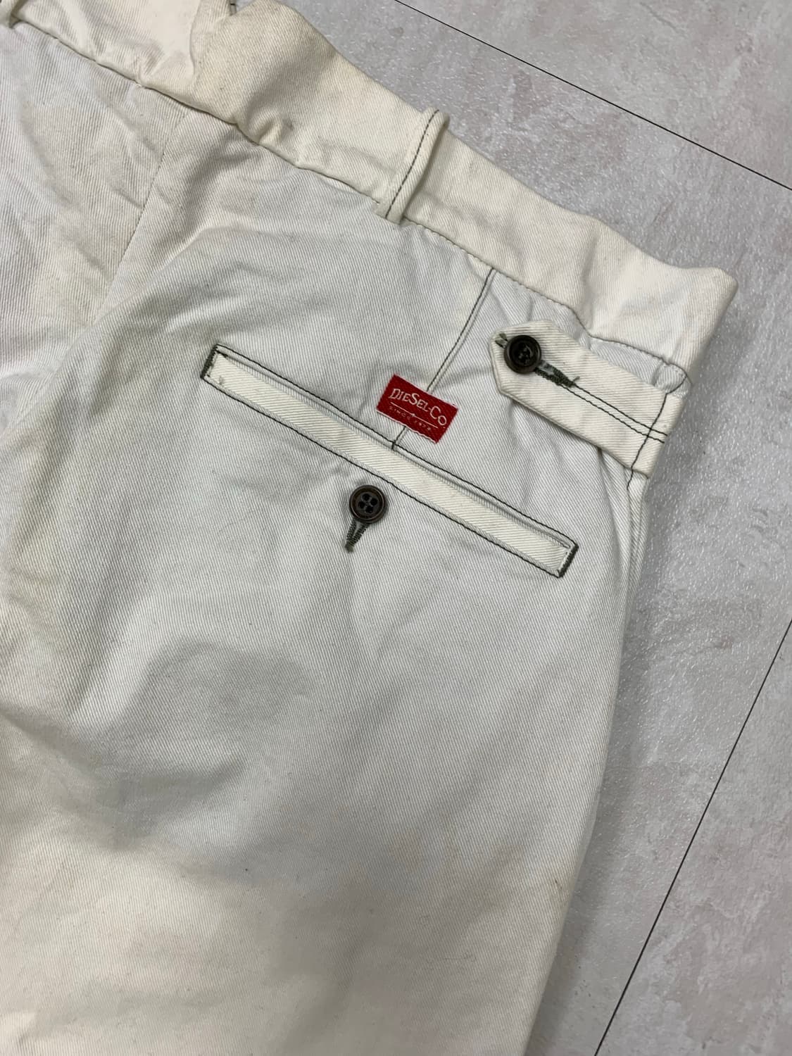 디젤 화이트 디테일 코튼 팬츠 #115 상품이미지10