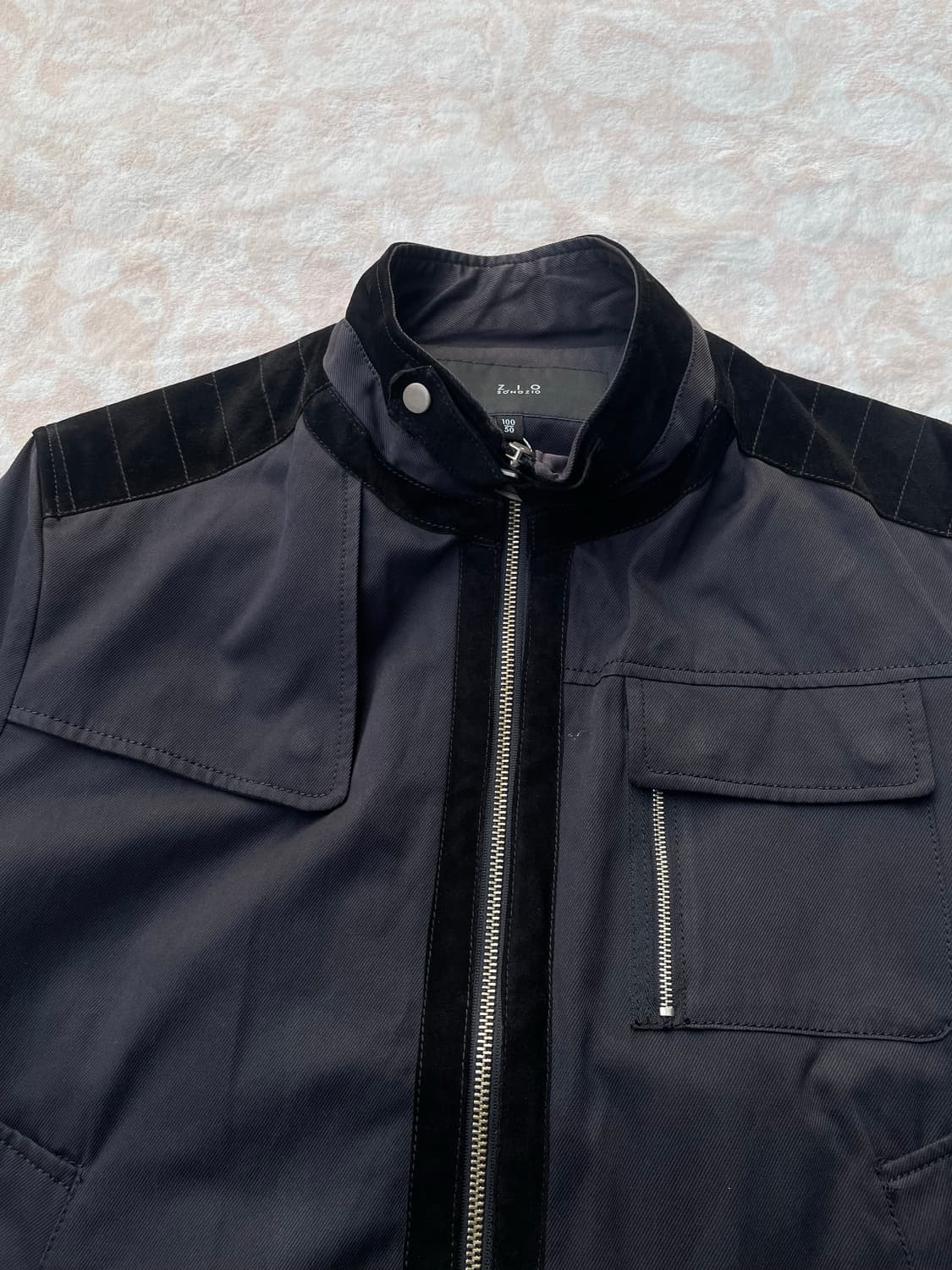 지오송지오 벨벳 트리밍 라이더 자켓 상품이미지5