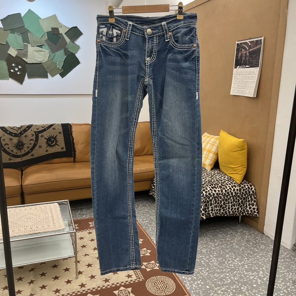 트루릴리전 JOY Y 빈티지 펑크 포켓스티치 데님팬츠 C10004 상품이미지4