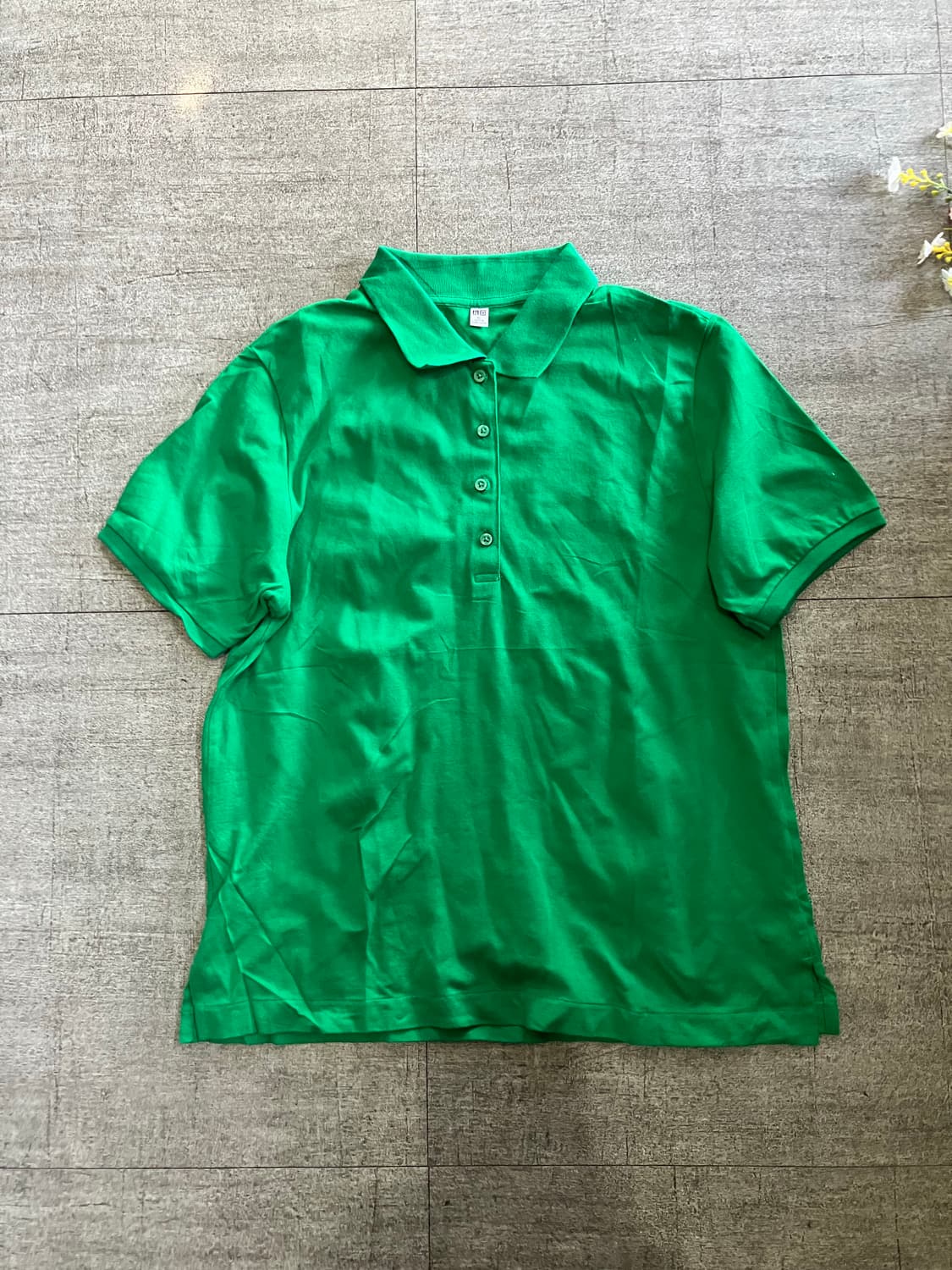 Uniqlo 유니클로 올드스쿨아메카지 반팔카라티셔츠 그린 상품이미지1