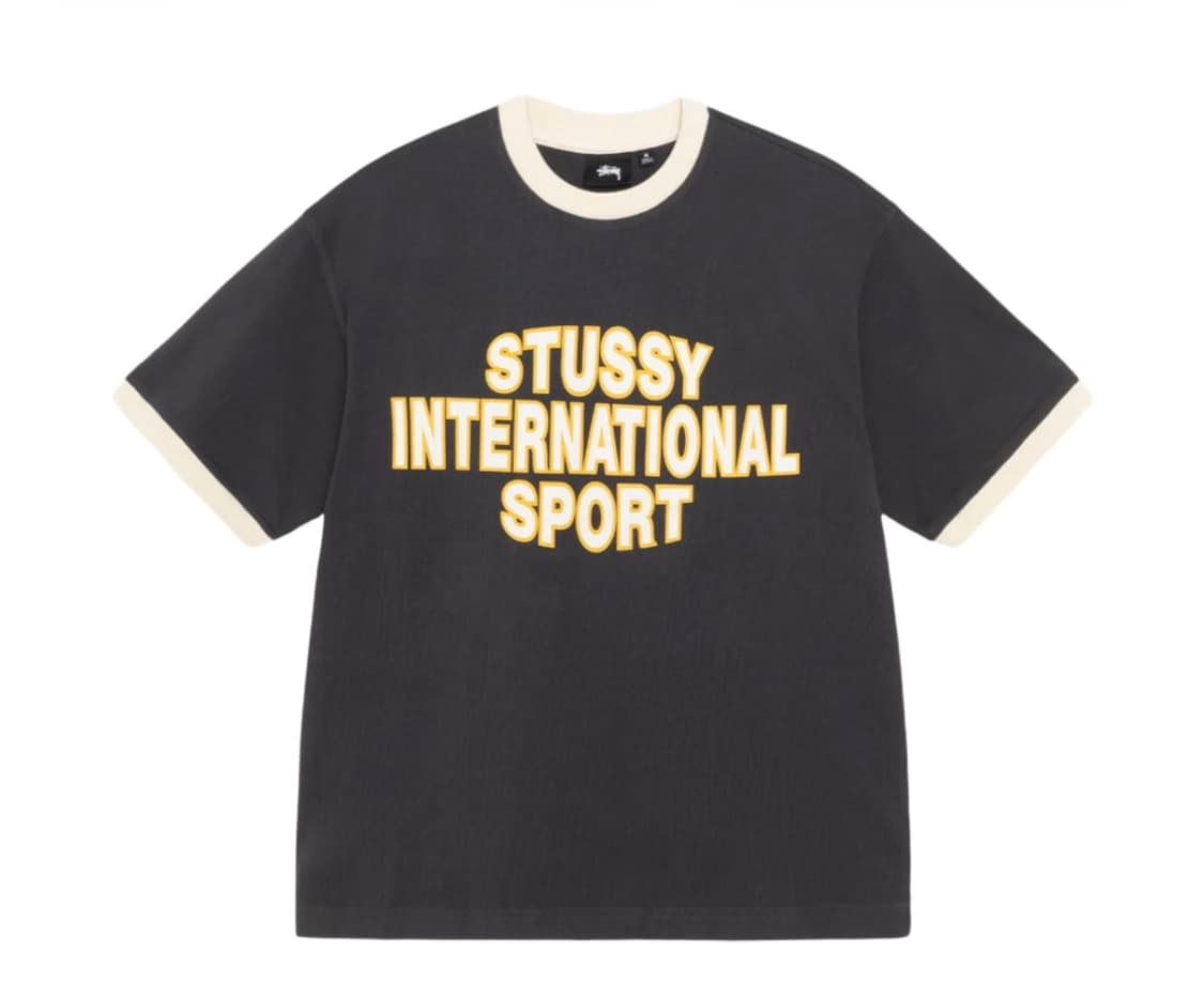 스투시 헤비 저지 스포츠 티셔츠 블랙 상품이미지1