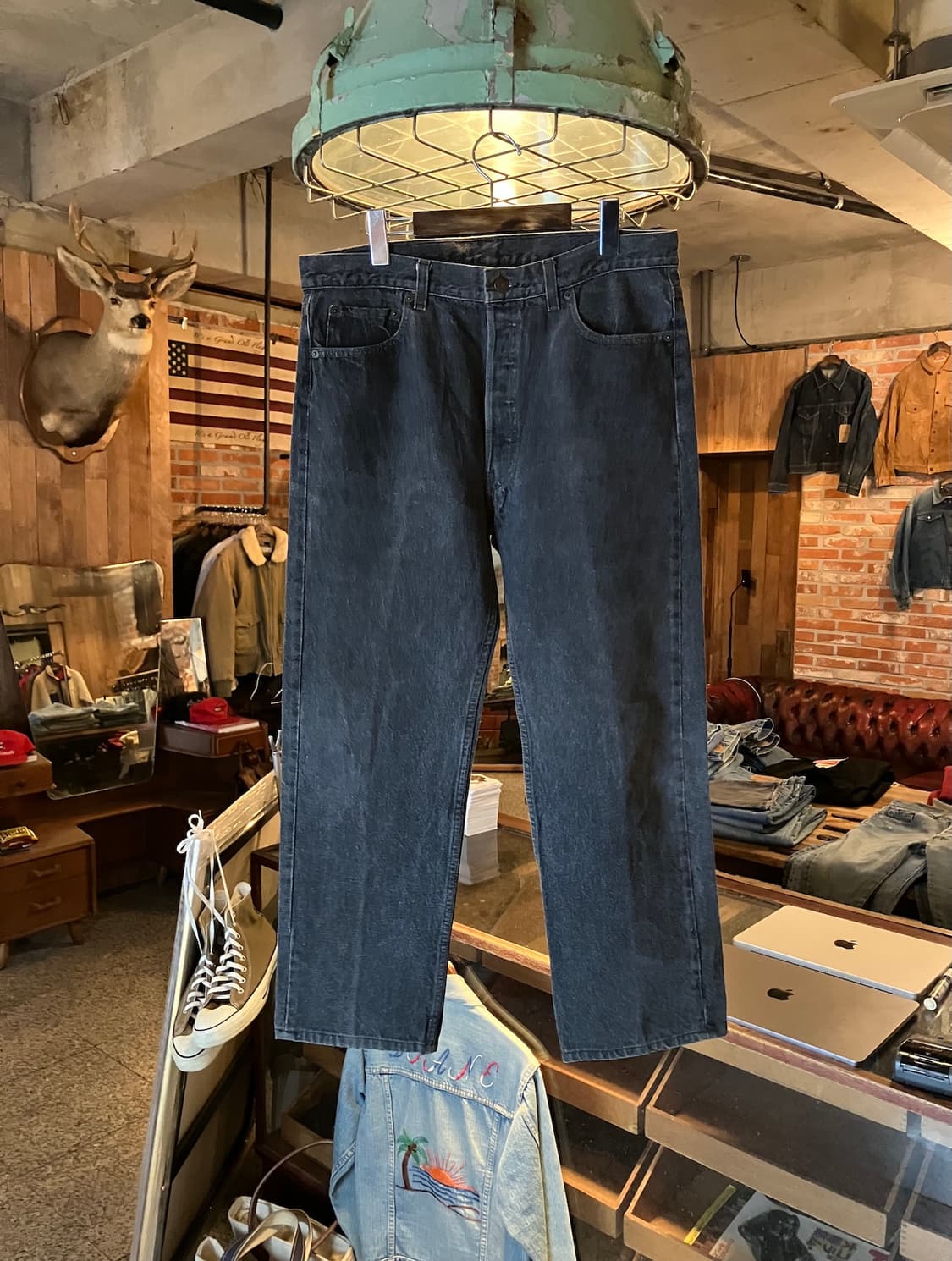 90s USA 빈티지 리바이스 501 블랙 데님 팬츠 상품이미지1