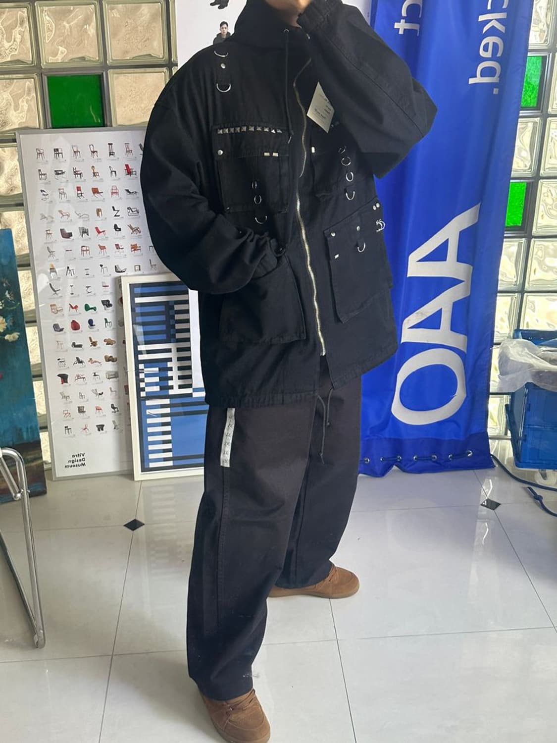 COTTON BARREL LEG PANTS  통 넓은 바지 상품이미지1