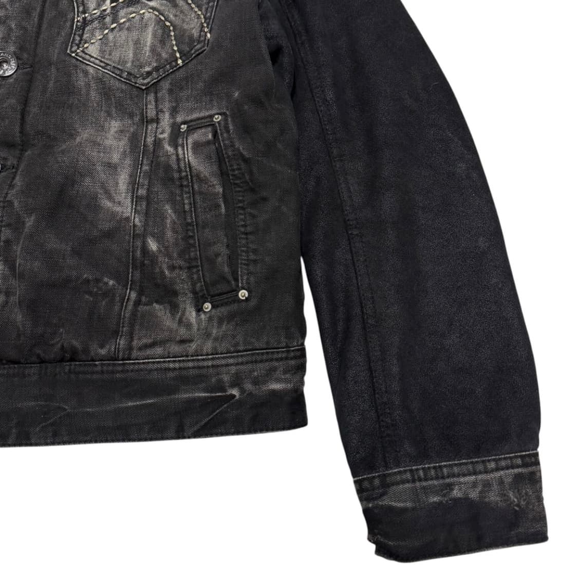 버커루 퍼카라 흑청 데님자켓 상품이미지6