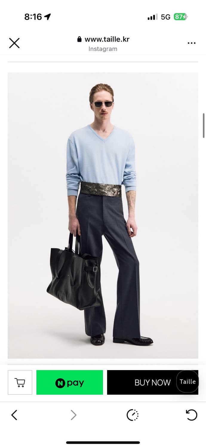 타일레 taille 브이넥 니트 misty bay 색상 상품이미지2