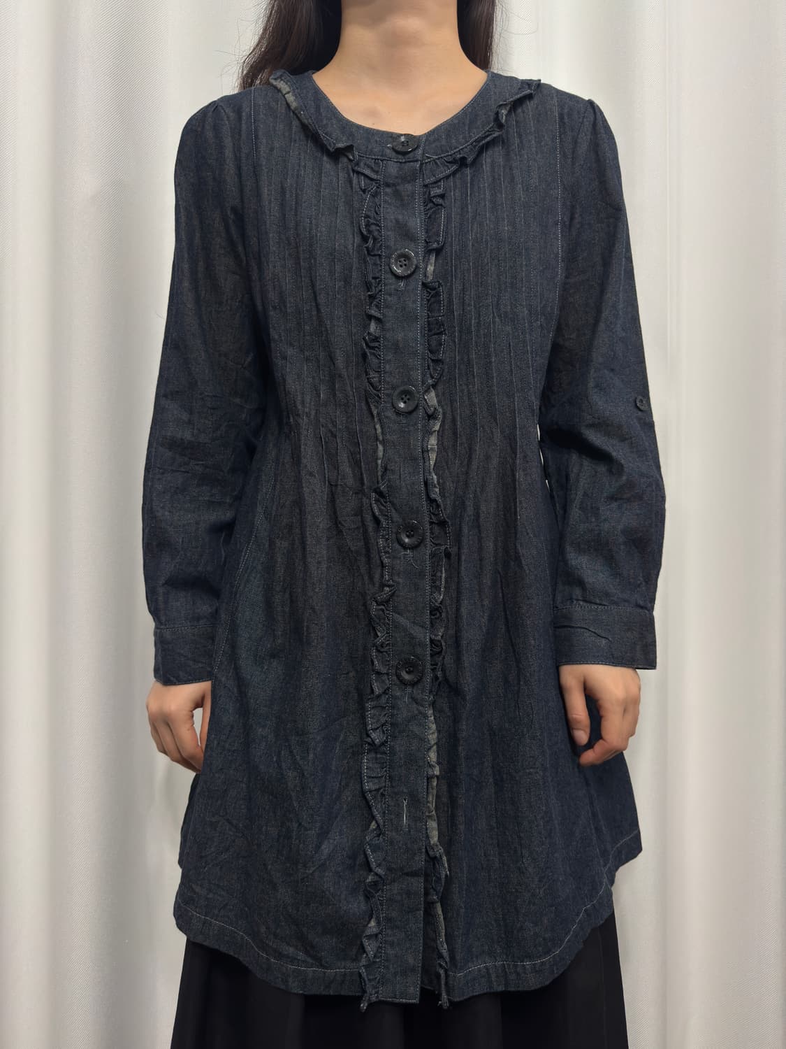 frill pintuck denim jacket 상품이미지1