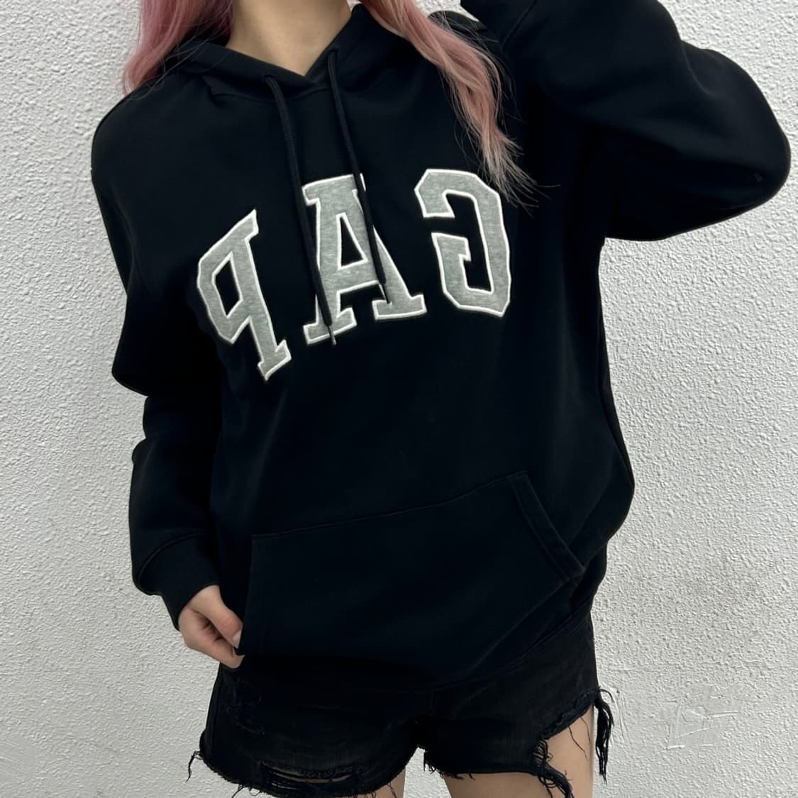 갭 센터로고 블랙 후드 M 상품이미지1