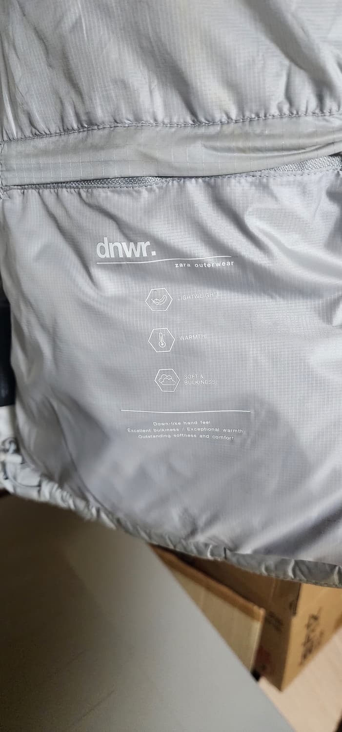 자라 남성 라이트그레이 다운패딩 점퍼L 상품이미지6