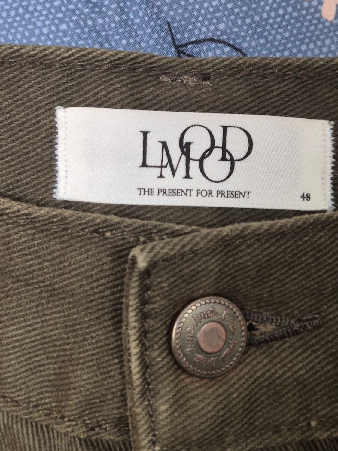 (48)엘무드 카고 와이드 하프 데님 팬츠 빈티지 카키 상품이미지4