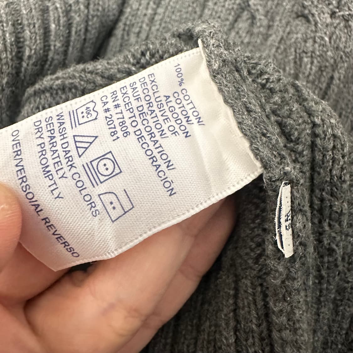 타미힐피거 여성 케이블 꽈배기 니트 차콜 L 상품이미지8